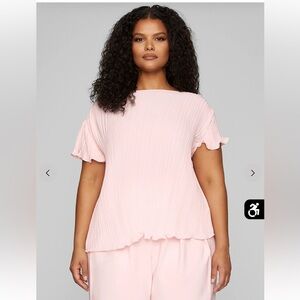 Leslie Sidora X‎ FTF Odette Plisse Top Pink size 0 New With Tags